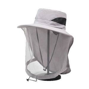 Sombrero universal para exteriores, malla transpirable, ala ancha, protección solar, protector facial para pescar, verano, hombres y mujeres - Product Image 5