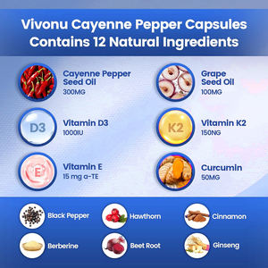 Cápsulas Blandas de Capsaicina de Alta Calidad 12 en 1 Antiinflamatorias, Antioxidantes y Reforzadoras del Sistema Inmunitario - Product Image 2