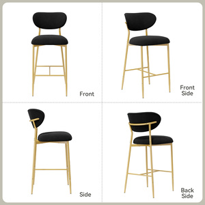 Velvet Adjustable Steady Ergonomic Modern Counter <b>Stool</b> 30 Inch Seat Height Outdoor Hotel Dining <b>Bar</b> Chair Powder Living Room - Product Image 6