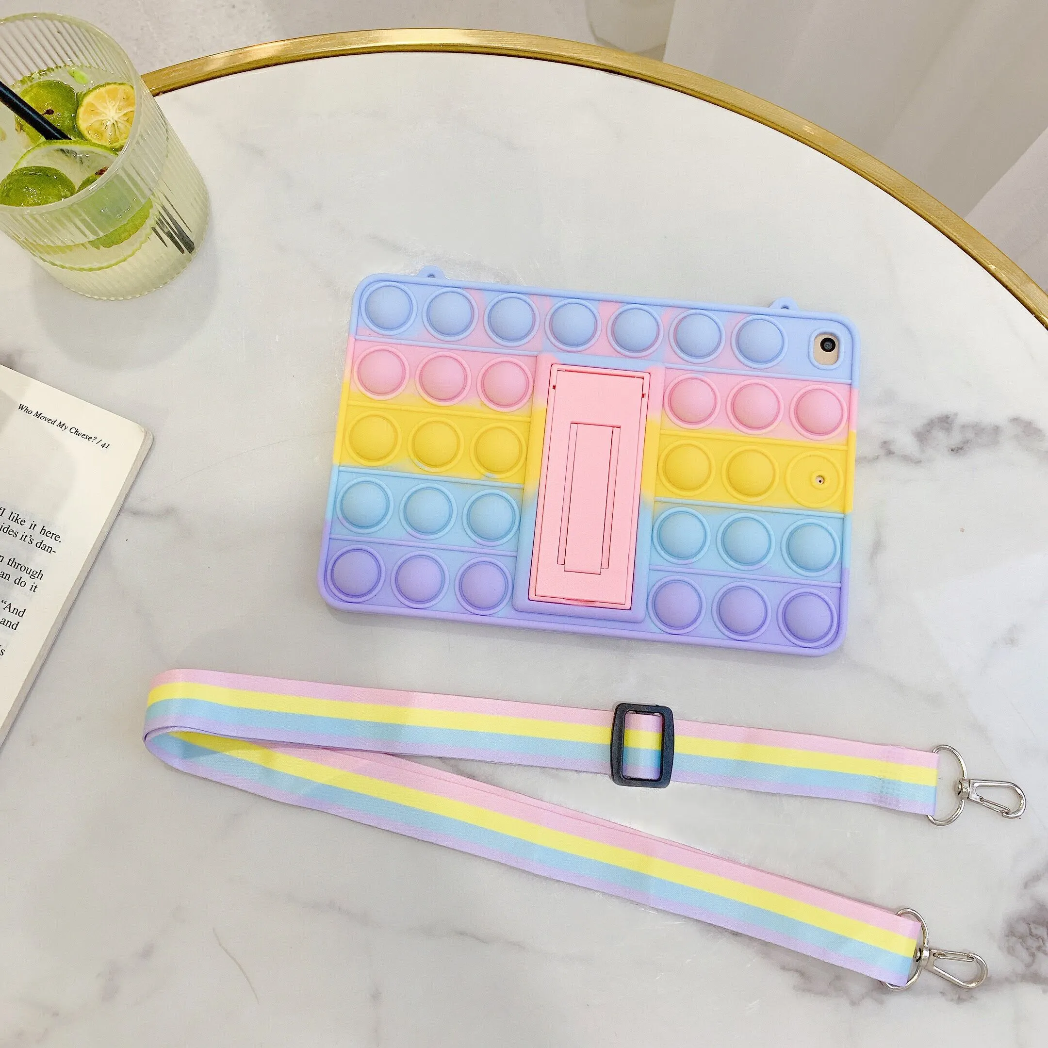 Rainbow Pop Case untuk Ipad Push Pop Tablet fidget toy case cover anak untuk ipad 10.2