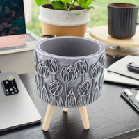 Décoration de maison et de jardin Pot de plante durable Jardinière de bureau d'intérieur Pots de succulentes de fleurs en ciment à vendre