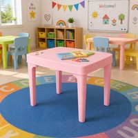 Table d'étude légère en plastique pour enfants avec coins arrondis, faible hauteur, pour la maternelle, la chambre des tout-petits, facile à nettoyer