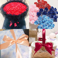 Flores Artificiales de Seda Realistas de Alta Calidad ODIS, Rosa de 4 cm, Cinta Colorida para Manualidades, Cinta Roja Hecha a Mano