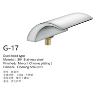 Robinet de baignoire en acier inoxydable de type tête de canard en finition chromée pour accessoires de quincaillerie de salle de bain