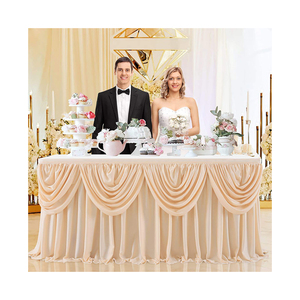 Jupe de table en mousseline de luxe durable pour champagne, rideau de mariage en spandex, vente en gros - Product Image 5