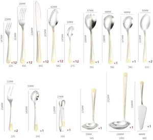 Offre Spéciale – Ensemble de Couverts Minimaliste 72 Pièces en Acier Inoxydable Poli Miroir Doré, Boîte d'Emballage en Bois Écologique – Idéal pour la Rentrée Scolaire - Product Image 2
