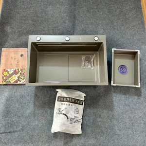 Évier de cuisine en acier inoxydable, épaisseur 3,0 mm, à poser sous le plan, surface brossée, facile à nettoyer, multifonctionnel - Product Image 4