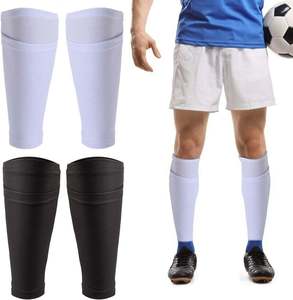 Protège-tibias de football avec <span class=keywords><strong>manchon</strong></span> de compression pour mollets, pour adultes, adolescents et enfants - Product Image 2