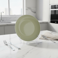 Élégant service de table 5 pièces en grès céramique vert Guangda, personnalisable, résistant à la chaleur (four, micro-ondes), compatible congélateur, anti-fuite