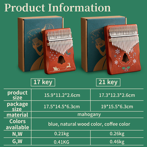 Món quà giáng sinh kalimba 17 phím, đàn piano ngón tay cái mới bắt đầu, trong kho, giá xuất xưởng, thương hiệu tùy chỉnh - Product Image 3