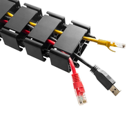 Organizador de Cables Desmontable para Debajo del Escritorio, Gestión de Cables, Entrada de Cables, Cadena de Cables de Plástico para Escritorio, Accesorios de Cableado