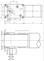 Moteur à engrenages cc à faible bruit à couple élevé personnalisé 5882-50ZY 12V/24V moteur réducteur à engrenage à vis sans fin pour moteur d'appareils ménagers