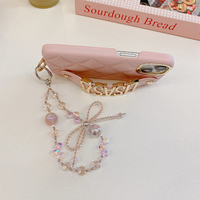 Petit style diamant motif personnalisé métal lettre lanière en cuir étui pour téléphone portable adapté pour iPhone 16 15 14 promax