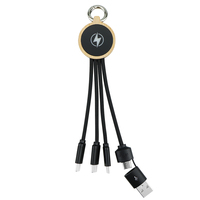 Kabel Data Pengisian Daya 3-in-1 Multifungsi Portabel dengan Lampu LED, Bahan Nylon, Tipe-C USB-C Micro, Hadiah Promosi Logo Anda