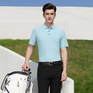 Polos deportivos transpirables suaves para hombre, camiseta informal de negocios con impresión de logotipo personalizado de tela de hielo, pedido a granel - Product Image 3