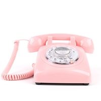 Téléphone rétro de style antique avec fonction enregistreur vocal intégré et haut-parleur - Décoration fonctionnelle à cadran rotatif pour la maison
