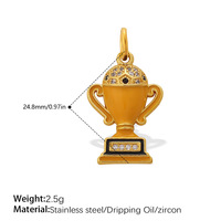Nouveau Pendentif Trophée Coupe du Monde de Football 2026 en Zircon, Breloques Sportives en Acier Inoxydable 18K PVD pour les Fans de Football, Fabrication de Bijoux et Porte-clés