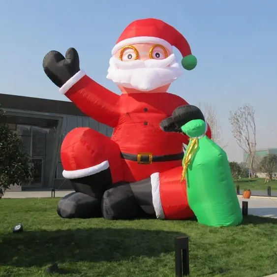 Xmas Father Model Inflatable Santa Clause with Gift for Christmas Decoration or Holiday Exhibition