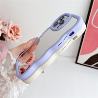 Coque de Téléphone Miroir Tendance Ins Style Protection Complète pour iPhone et Samsung, Design Mignon pour Filles