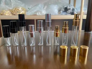 Wholesale Round 2ml 3ml 5ml 10ml Mini Empty Clear Spray Bottle Glass Perfume Oil Cosmetic Packaging