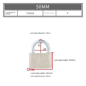Factory Direct Anti-Theft Safety <strong>Lock</strong> Diamond Blade Iron Padlock with Key Unlock Anti-Shear Advanced anti-theft padlock 70mm - Product Image 6