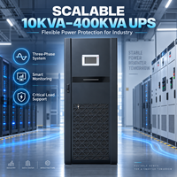 Système d'alimentation sans interruption (ASI) pour centre de données 80KVA-200KVA triphasé en ligne à double conversion avec écran tactile LCD, fonction parallèle, onde sinusoïdale pure et batterie au lithium
