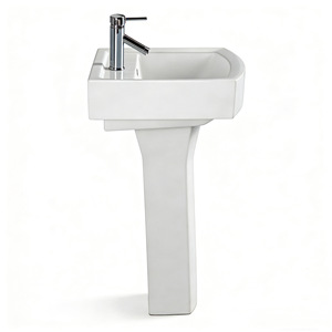 Lavabo de Pedestal de Cerámica Aivijia, Lavabo Independiente de un Solo Orificio para el Hogar y Hoteles - Product Image 4