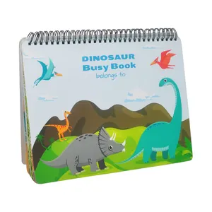 10 Themes Children Montessori Dinosaur Learning Busy Book For Kids