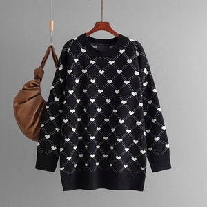 <span class=keywords><strong>Pull</strong></span> en tricot long à motif jacquard, nouvelle collection automne-hiver, grande taille - Product Image 2