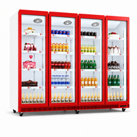 Jinfugui Porte en verre commerciale Double température Affichage des boissons Refroidisseur 450L vertical Boisson Réfrigérateur