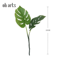 Oh Arts grosir Real Touch tanaman phildendron Monstera ornamen daun Monstera buatan untuk dekorasi pernikahan