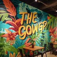 Papier Peint Mural Moderne Feuilles de Jungle Fond Vert Teal Foncé Motif Géométrique Résistant à l'Humidité pour Hôtels, Salons et Espaces de Divertissement