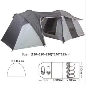 Toptan çadır açık katlanır aile turist çadır 2 oda 5 ~ 8 kişi kamp su geçirmez kubbe çadır - Product Image 2