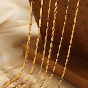 Elegante minimalista impermeable melón semilla <span class=keywords><strong>cadena</strong></span> mezcla Color gargantilla collar no deslustre Acero inoxidable chapado en <span class=keywords><strong>oro</strong></span> collar joyería - Product Image 3