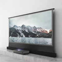 Écran de projection motorisé au sol de 150 pouces, écran ALR à grille noire anti-lumière pour projecteur laser UST 4K/8K, home cinéma