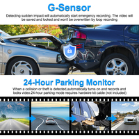 Caméra embarquée WiFi 4K double objectif 3840*2160P, Dashcam sécurisée à piles, 4K+1080P avec application intelligente Type-C - MOQ 2 OEM/ODM