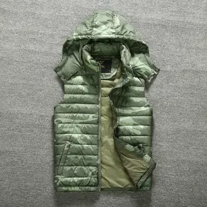 In Voorraad Mouwloze Gewatteerde Vest Winter Waterdicht Vest Lichtgewicht Hooded Puffer Vesten