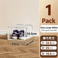 Boîte de rangement pour chaussures, double, transparente, en plastique, magnétique, pliable, anti-poussière, pour usage domestique