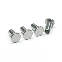 Rivets semi-tubulaires en acier inoxydable 304 à tête plate semi-creuse 2mm 3mm 4mm pour l'artisanat, le cuir et les adaptateurs