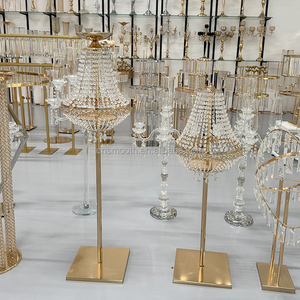 SMOOTH New <strong>Wedding</strong> <strong>Props</strong> Gold Silver Crystal Stand Lighted Table Chandelier Rechargeable Centerpieces for <strong>Wedding</strong> Decorations - Product Image 6