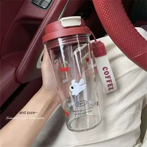 Tasse <span class=keywords><strong>à</strong></span> paille jetable d'été mignonne pour fille avec chiot <span class=keywords><strong>cerise</strong></span> Tasse <span class=keywords><strong>à</strong></span> <span class=keywords><strong>eau</strong></span> en plastique portable pratique pour <span class=keywords><strong>l</strong></span>'<span class=keywords><strong>eau</strong></span> bouillante - Product Image 5