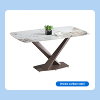Nouveaux modèles de table à manger en pierre frittée avec chaises, ensemble de 4, luxe moderne, extensible, 6 places, meubles de maison, hôtel