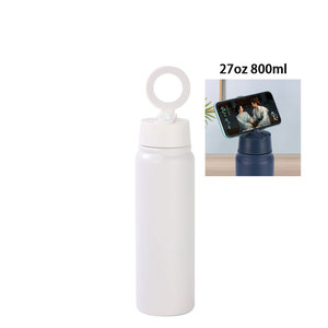 Botella de agua con soporte magnético para teléfono, 800 ml, 27 oz, con pajita, botella de agua aislada al vacío con soporte magnético para celular. - Product Image 4