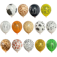Ballons en latex imprimés animaux pour fête d'enfant Décoration d'anniversaire en forêt Ballon gonflable en latex Hawaii sauvage