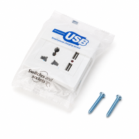 Prise murale USB à cinq trous avec deux ports USB, panneau de commutation, matériau en bronze phosphoreux, multifonctionnelle, compatible SDK, pour usage domestique