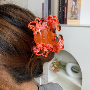 Pince à cheveux en acétate de crabe poilu de la série Ocean 9.5cm Accessoires de cheveux articulés pour femmes - Product Image 4