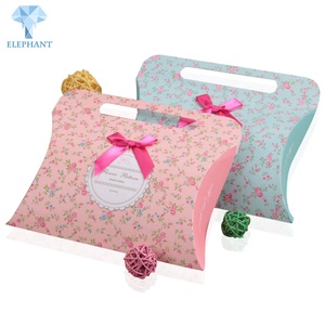 <b>Small</b> Paper Wholesale Price Custom Medium Rose <b>Pillow</b> Box With Handles <b>Pillow</b> Box - Product Image 1