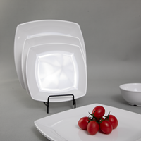 Assiette carrée en mélamine blanche incassable en gros Assiettes à dîner en mélamine pour restaurant
