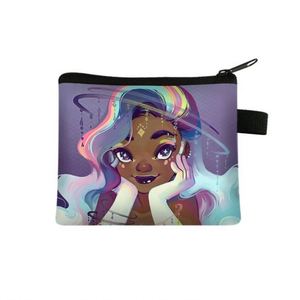 Monedero de poliéster portátil con estampado de moda, diseño de chica africana, para tarjetas de estudiante - Product Image 5