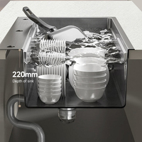 Évier de cuisine multifonction en acier inoxydable épais au-dessus du comptoir Évier de cuisine à une cuvette pour la cuisine